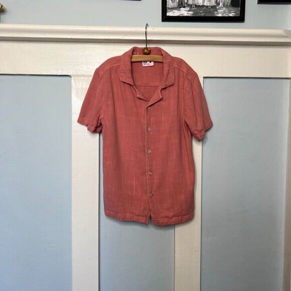 Cotton On Kids Salmon Button Front Camp Shirt Size 7 - Picture 7 of 8